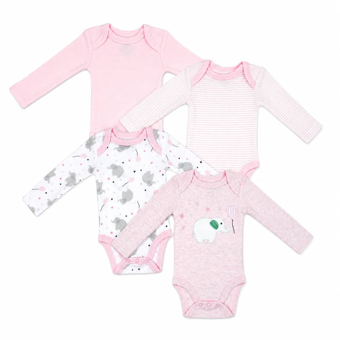 Lot de 4 Bodys Manches Courtes Beige Naturelle | Prématuré à 12 mois