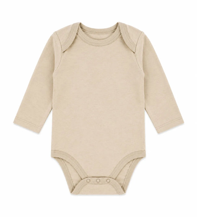 Naturelle 4 Pack long Sleeve Bodysuit Beige | NB to 12m