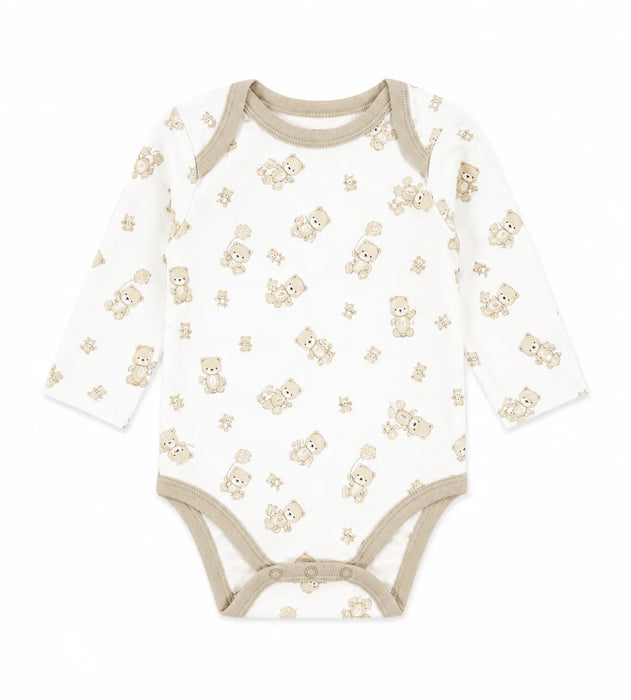 Naturelle 4 Pack long Sleeve Bodysuit Beige | NB to 12m