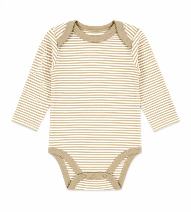 Naturelle 4 Pack long Sleeve Bodysuit Beige | NB to 12m