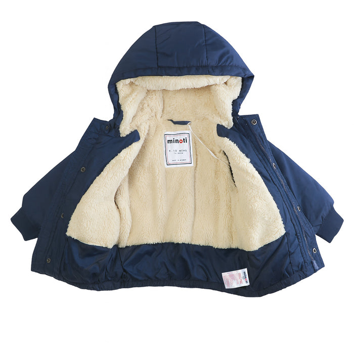 Manteau puffer pour bébé doublé en sherpa de Minoti - Tailles 9 à 24m