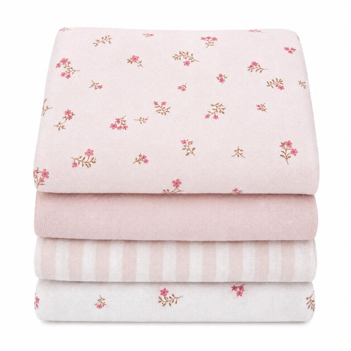 Necessaties® 4-Pack Cotton Receiving Blanket Set – Pink Mini Floral
