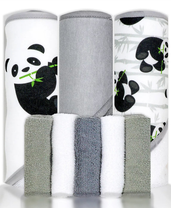 Baby Boys and Baby Girls 8 Piece Hooded Bath Towel and Wash Cloth Set