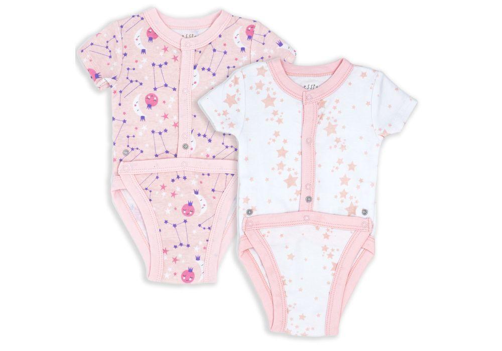 Necessities By Tendertyme - 2-Pack Diaper Vest With Full Body Snaps | 100% Cotton | Preemie - 6 Months