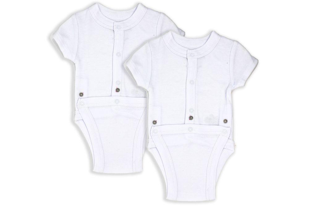 Necessities By Tendertyme - 2-Pack Diaper Vest With Full Body Snaps | 100% Cotton | Preemie - 6 Months
