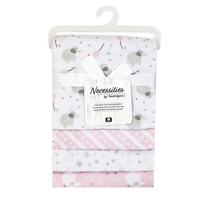 Necessities By Tendertyme - Necessities By Tendertym 4 Pack Flannel Receiving Blankets