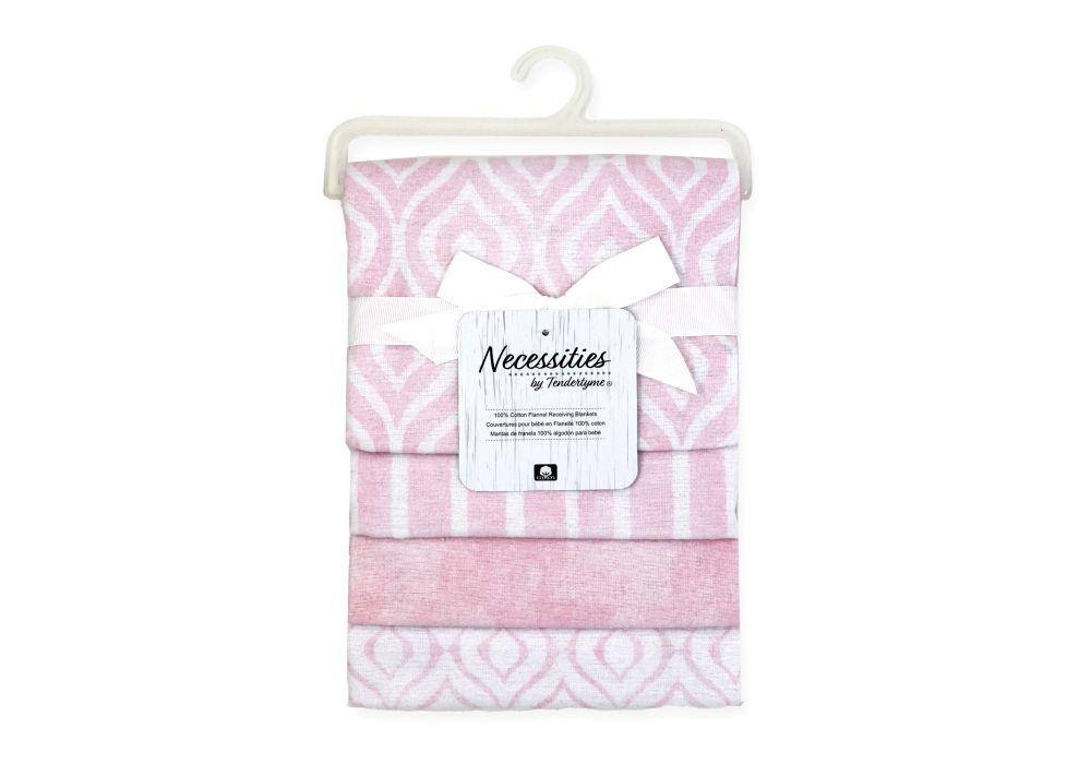 Necessities By Tendertyme - Necessities By Tendertyme 4 Pack Flannel Receiving Blankets Watercolour