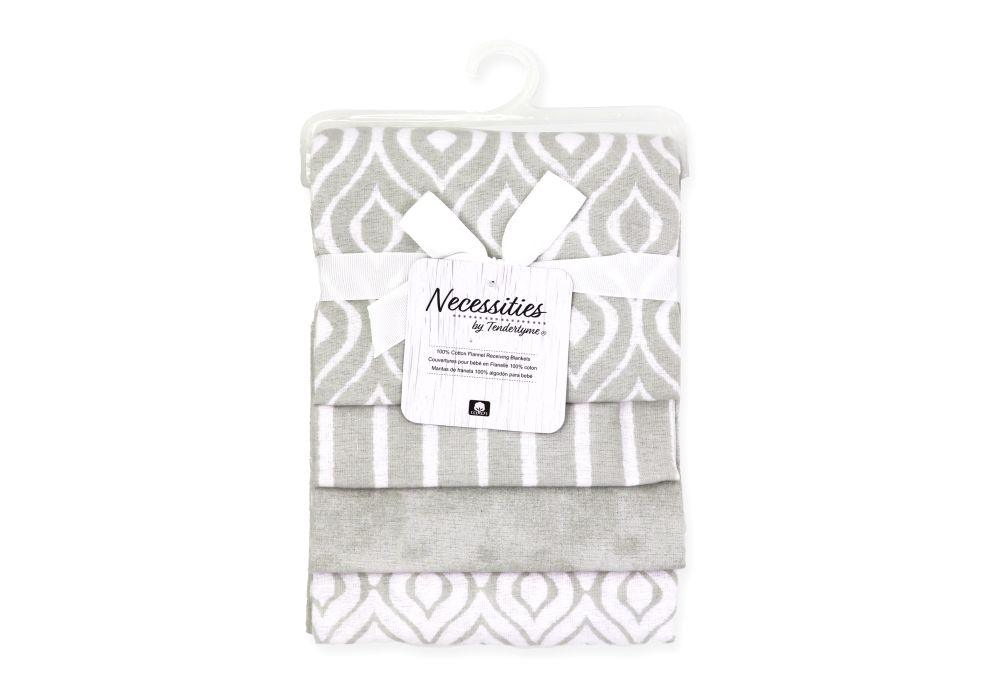 Necessities By Tendertyme - Necessities By Tendertyme 4 Pack Flannel Receiving Blankets Watercolour