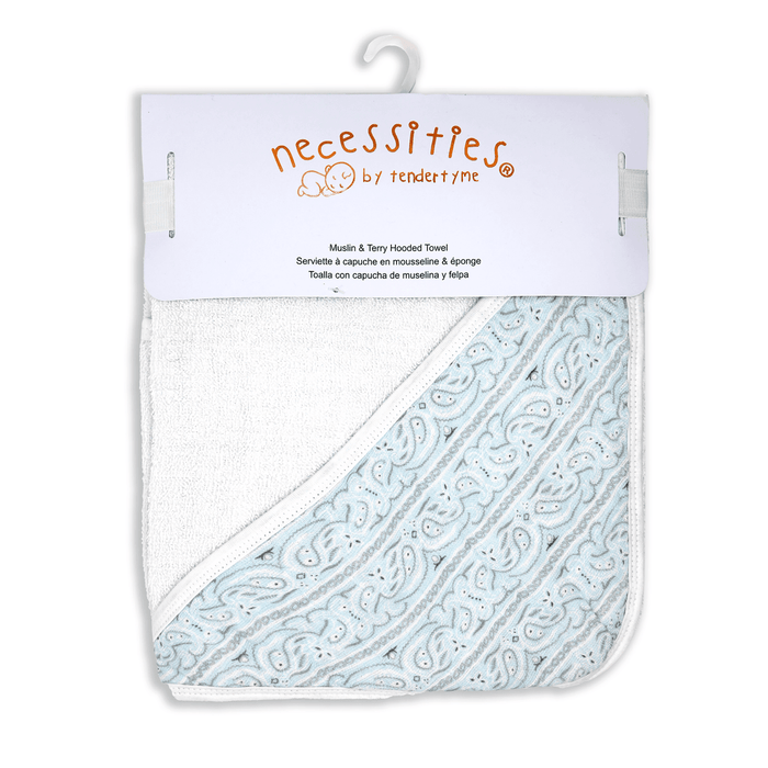 Necessities By Tendertyme - Necessities By Tendertyme Paisley Muslin Lined Hooded Towel