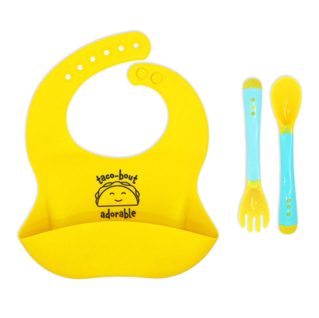 Necessities By Tendertyme - Necessities By Tendertyme Silicone Bib Feeding Set - Taco-Bout Adorable