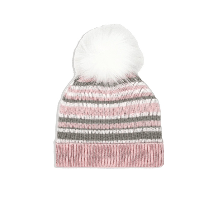 Necessities By Tendertyme - Necessities By Tendertyme Striped Knit Hat and Bootie Set