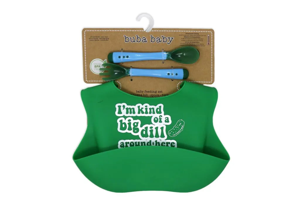 Necessities By Tendertyme Silicone Bib Feeding Set - Taco-Bout Adorable
