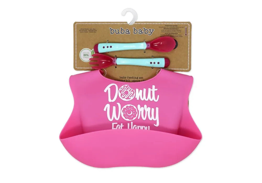 Necessities By Tendertyme Silicone Bib Feeding Set - Taco-Bout Adorable
