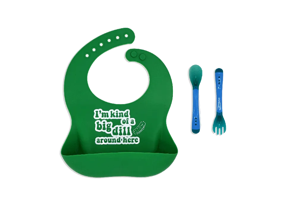 Necessities By Tendertyme Silicone Bib Feeding Set - Taco-Bout Adorable