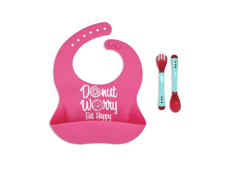 Necessities By Tendertyme Silicone Bib Feeding Set - Taco-Bout Adorable