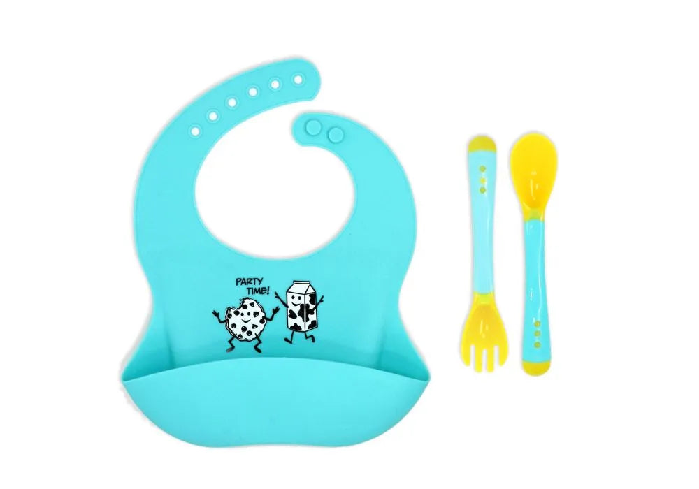 Necessities By Tendertyme Silicone Bib Feeding Set - Taco-Bout Adorable