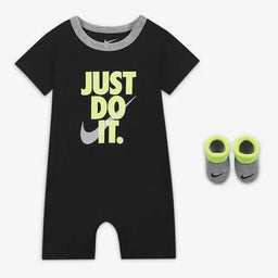 Nike® - Nike® Baby Graphic Romper & Booties Set – 2-Piece-Black/Grey