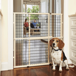 North States Pet - North States Pet Extra Tall & Wide Wire Mesh Petgate - Natural/Black