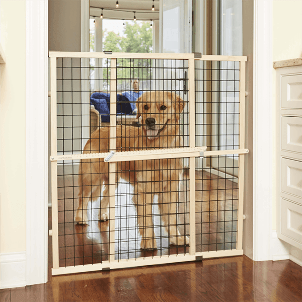 North States Pet - North States Pet Extra Tall & Wide Wire Mesh Petgate - Natural/Black