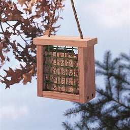 North States Pet - North States Pet Heavy-Duty Suet Birdfeeder Cedar