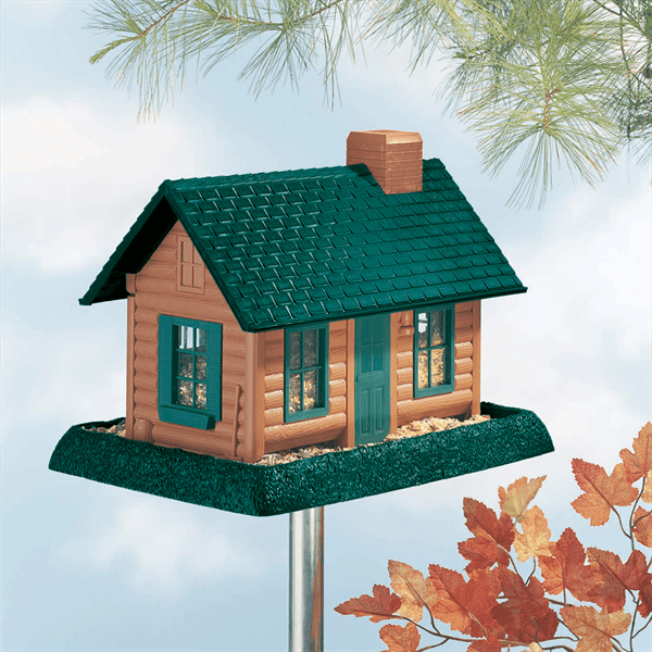 North States Pet - North States Pet Large Log Cabin Birdfeeder Brown