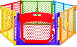 North States® - North States Superyard Ultimate 6-Panel Playard – Safe, Spacious & Portable (Multi-Colored or Ivory)