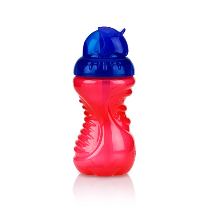 Nûby® Lot de 2 gobelets à paille souple en silicone Flip-it™ 300 ml