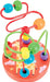 Nuby Jungle Gym Bead Toy with colorful beads on wires, shown on a red animal-themed base.