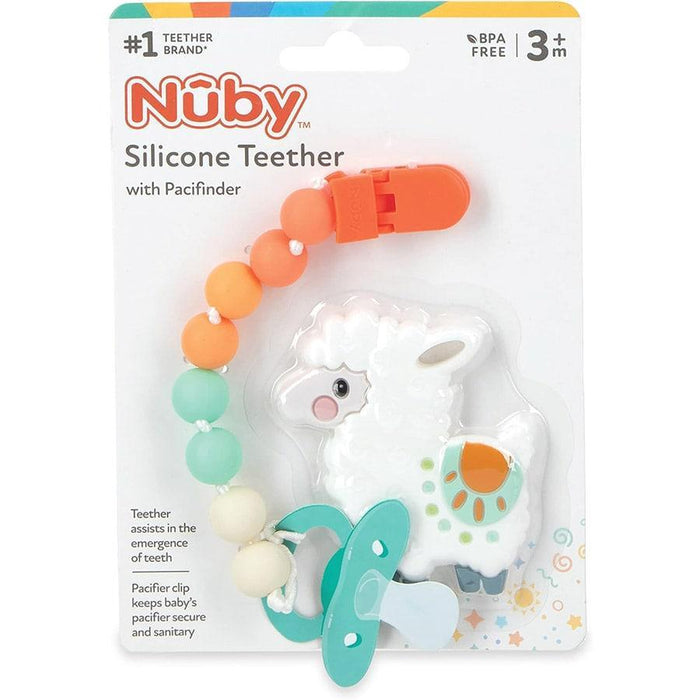 Nuby® - Nuby All Silicone Teether with Silicone Pacifinder with Clip