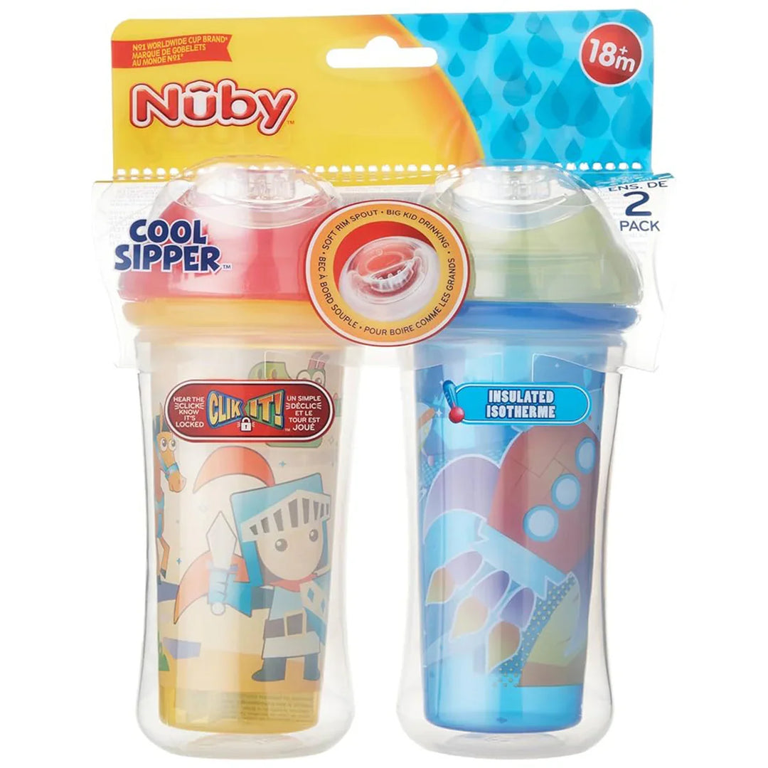 Nuby® - Nuby Baby & Toddler Clik-it Insulated Sippy Cups - 9oz - 2 Pack