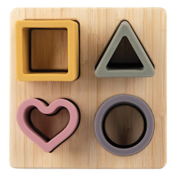 Nuby® - Nuby Soft Shape Silicone Puzzle Toy with Bamboo Wooden Base