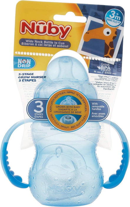 Nuby® - Nuby Wide Neck 3 Stage Bottle 8oz