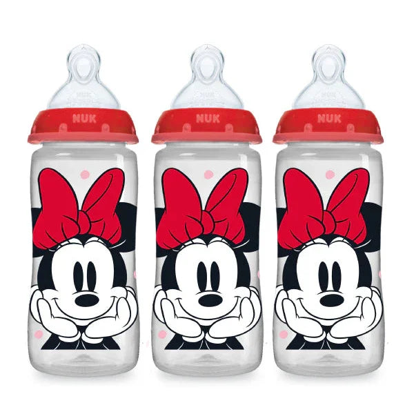 Nuk - Nuk Baby Bottle Set Mickey or Minnie Mouse Disney Smooth Flow - 10oz - 3 Pack