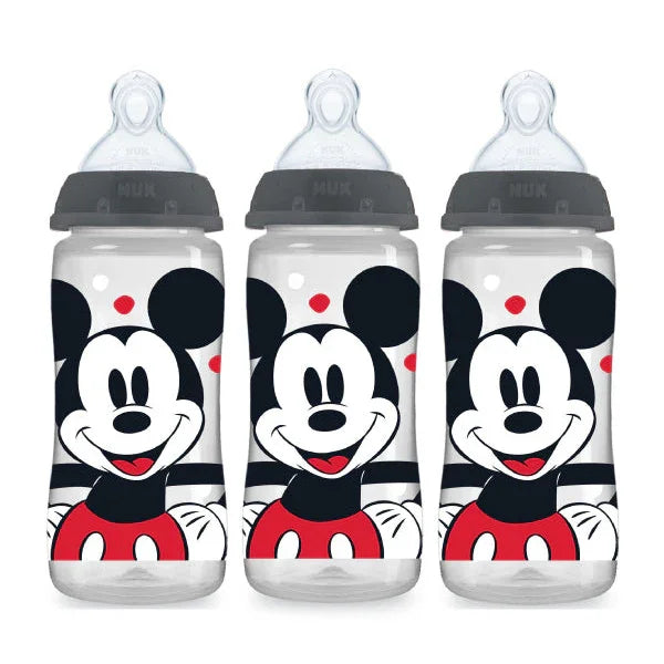 Nuk - Nuk Baby Bottle Set Mickey or Minnie Mouse Disney Smooth Flow - 10oz - 3 Pack