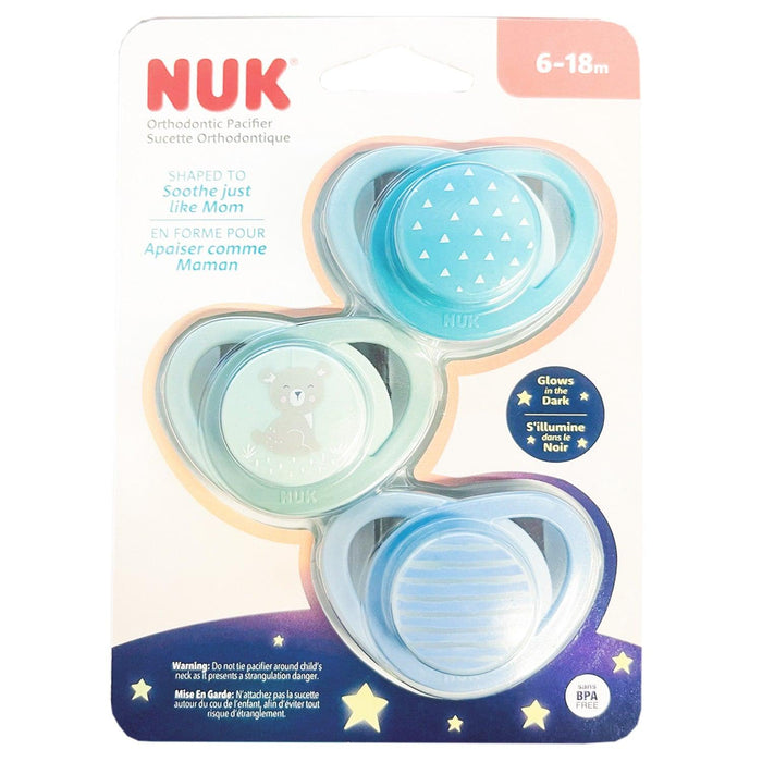 Nuk - NUK® Next Gen Classic Pacifier, 3PK - Green Bear - Stage 2 (6-18m)