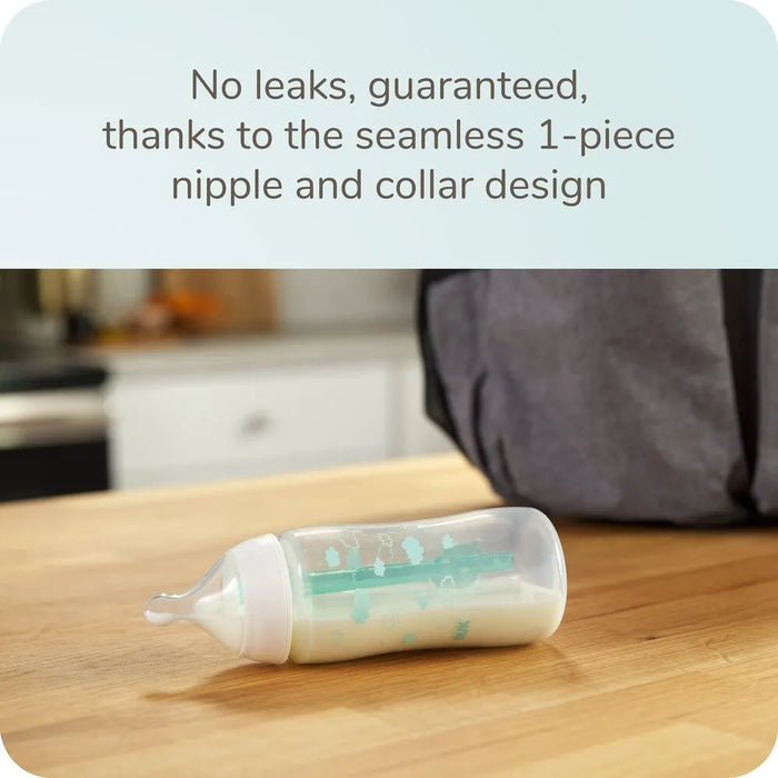 Ensemble cadeau nouveau-né biberon et sucette anti-colique NUK® Smooth Flow Pro – Kit d'alimentation sans BPA avec indicateur SafeTemp, biberons anti-gaz et sucettes en silicone
