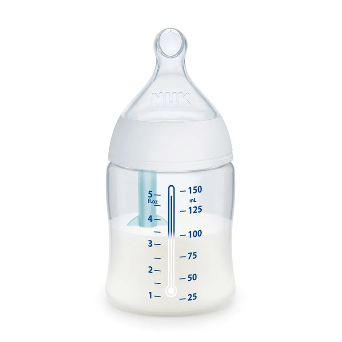 Ensemble cadeau nouveau-né biberon et sucette anti-colique NUK® Smooth Flow Pro – Kit d'alimentation sans BPA avec indicateur SafeTemp, biberons anti-gaz et sucettes en silicone