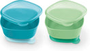 NUK suction bowls 2-pack in teal and green shown open on a white background.