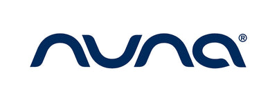 Nuna logo in dark blue, modern lowercase font on white background, baby gear brand