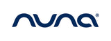 Nuna logo in dark blue, modern lowercase font on white background, baby gear brand