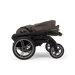 Nuna Mixx Next baby stroller shown folded flat with black frame and large wheels.