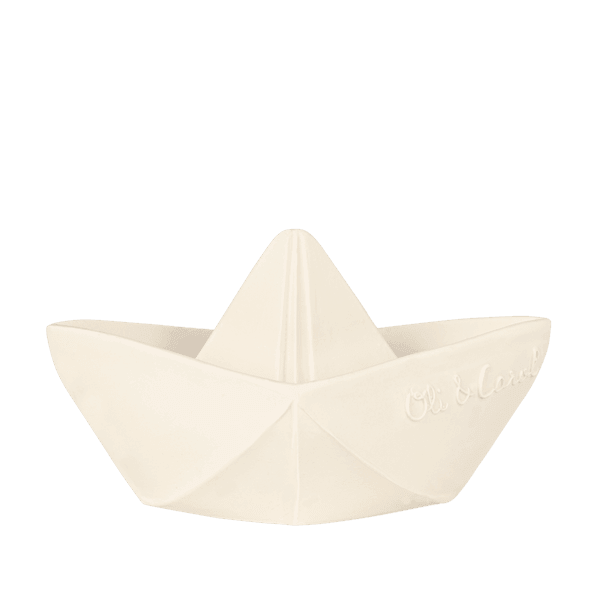 Oli & Carol - Oli & Carol Origami Boat White Teether Toy
