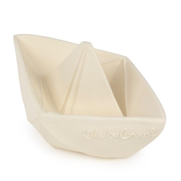 Oli & Carol - Oli & Carol Origami Boat White Teether Toy