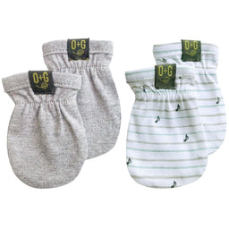 Onyx & Green - Onyx & Green Organic Baby Anti Scratch Mittens Set - 2 Pack