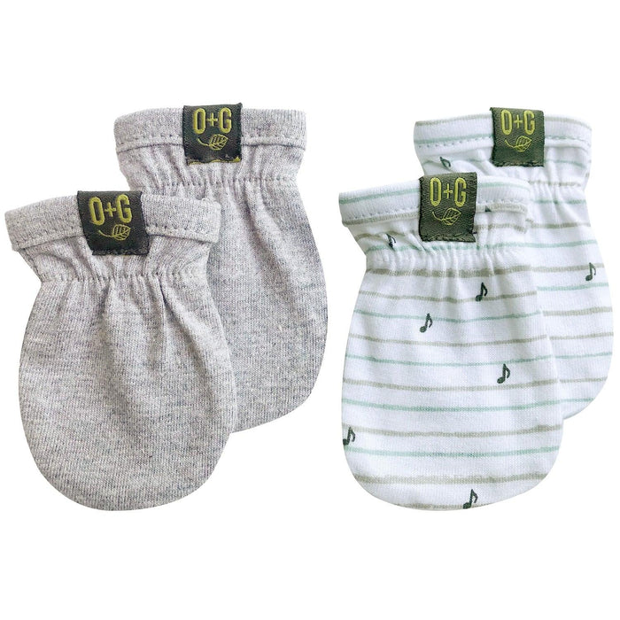 Onyx & Green - Onyx & Green Organic Baby Anti Scratch Mittens Set - 2 Pack