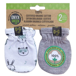 Onyx & Green - Onyx & Green Organic Baby Anti Scratch Mittens Set - 2 Pack