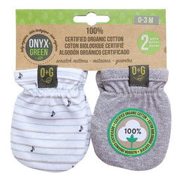 Onyx & Green - Onyx & Green Organic Baby Anti Scratch Mittens Set - 2 Pack