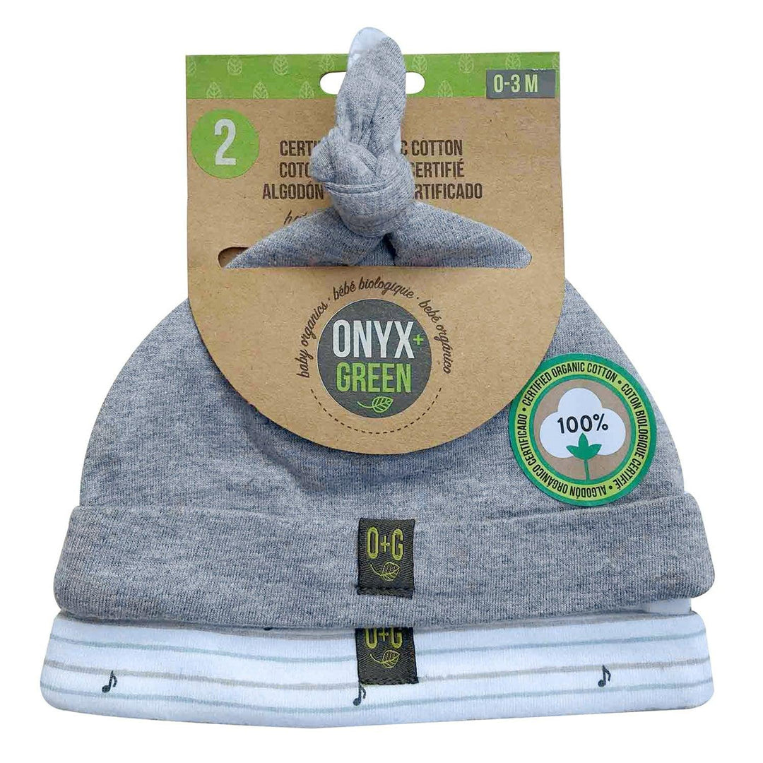 Onyx & Green - Onyx & Green Organic Baby Hat Set - 0-3m