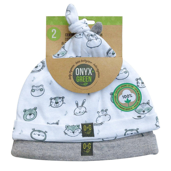 Onyx & Green - Onyx & Green Organic Baby Hat Set - 0-3m