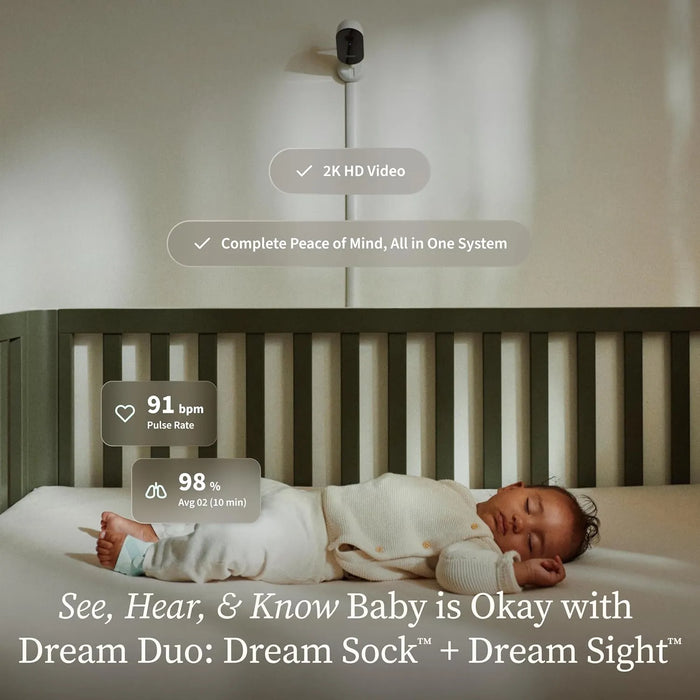 Owlet® Dream Duo Moniteur Bébé Connecté & Dream Sock (3e Génération) - Menthe
